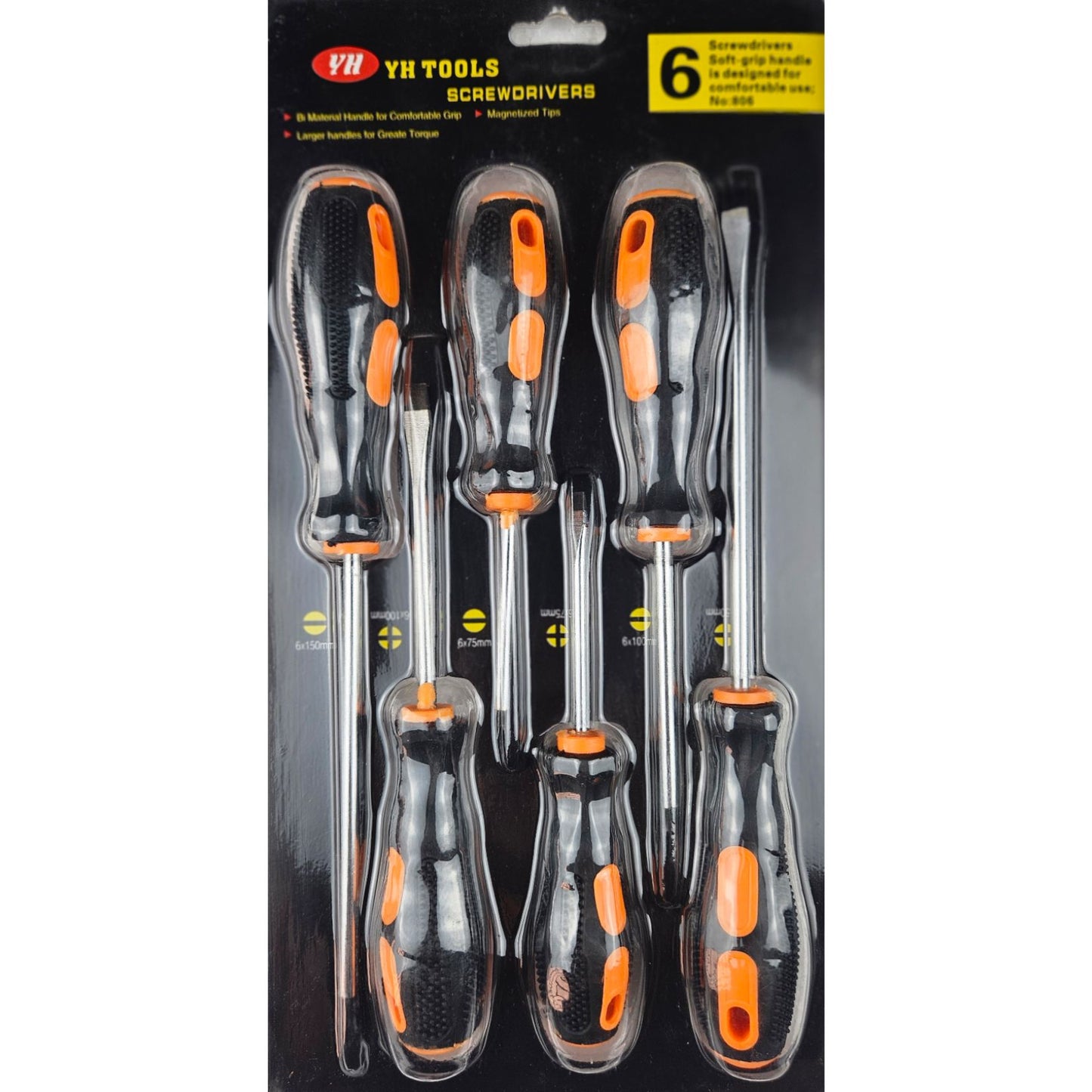 MAGNETIZED SCREW DRIVER 6PC SET