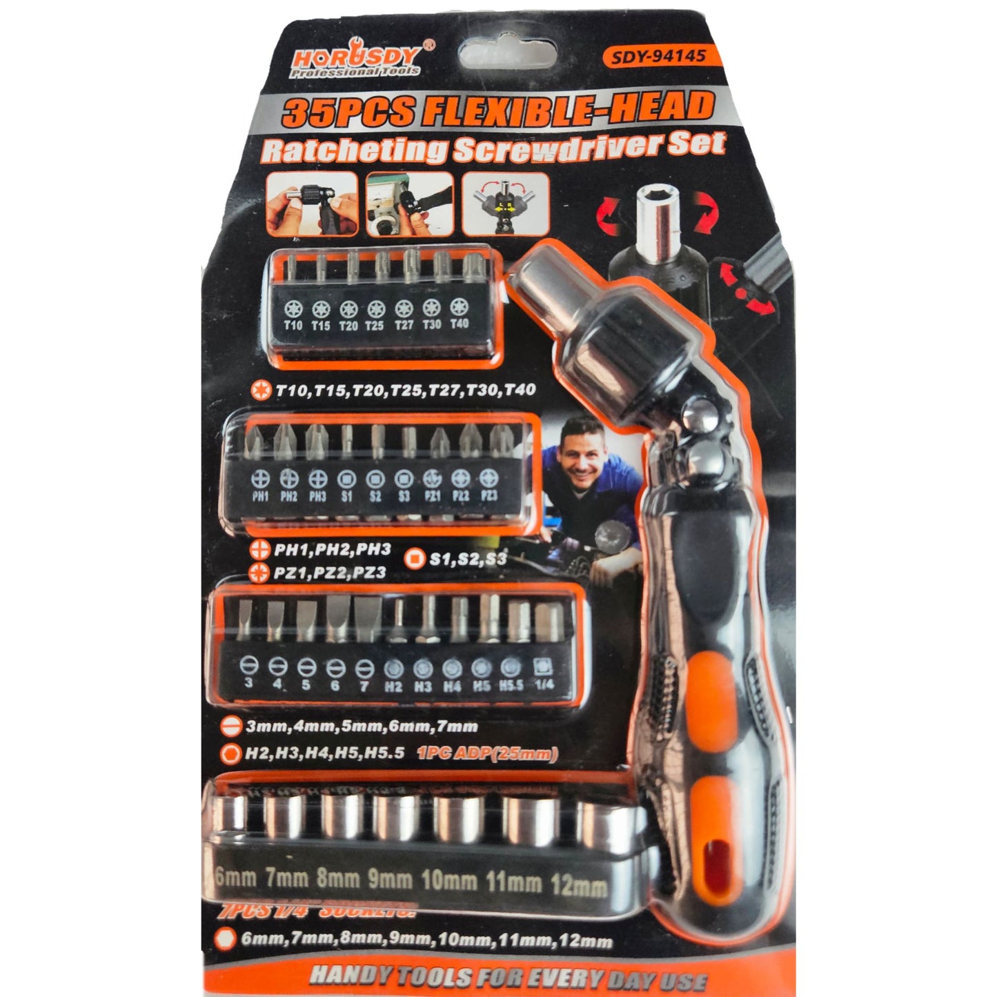 RATCHETING SCREWDRIVER SET 35PCS
