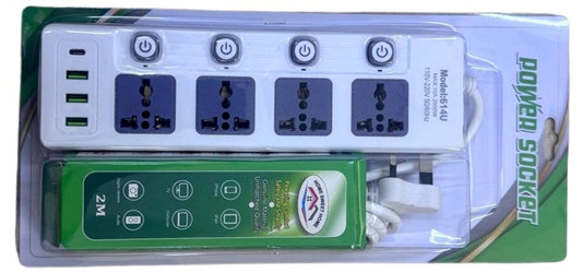 POWER SOCKET 4WAY 4 USB