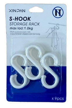 PLASTIC S HOOK 9PC SET