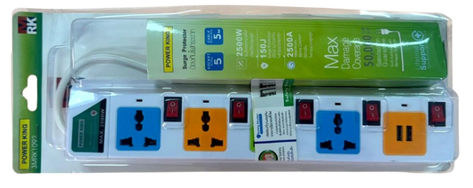 Power King 5-Way 5M Extension with 2 USB: Convenient and Safe