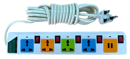 Power King 5-Way 5M Extension with 2 USB: Convenient and Safe