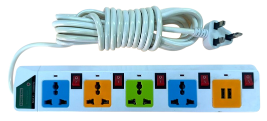 Power King 5-Way 5M Extension with 2 USB: Convenient and Safe