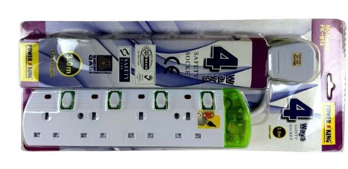 Power King Safety Socket 4-Way 3M PK-914: Your Essential Power Companion