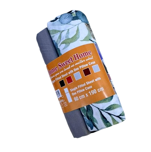 FITTED BED SHEET WITH PILLOW COVER