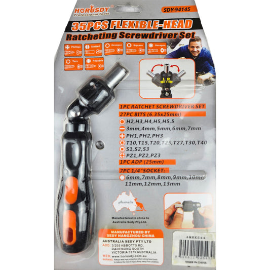 RATCHETING SCREWDRIVER SET 35PCS