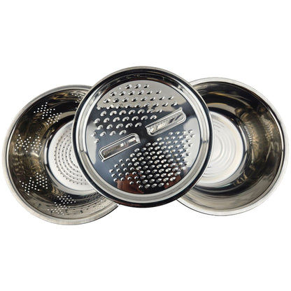 S/STEEL DRAIN BASIN 3PC SET 26CM
