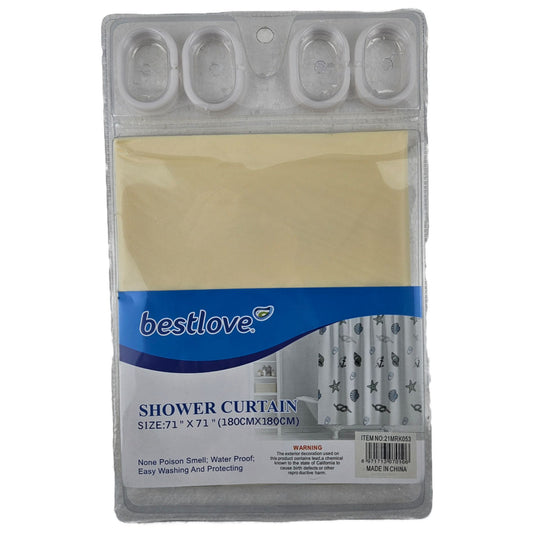 SHOWER CURTAIN WITH HOOK 180X180CM