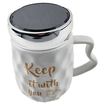 CERAMIC MUG WITH LID 600ML