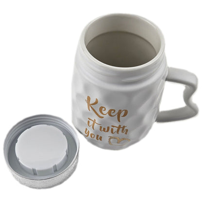 CERAMIC MUG WITH LID 600ML
