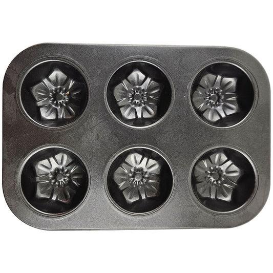 Carbon Steel Cupcake Baking Tray 6 Cups
