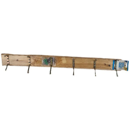 WOODEN 6 HOOKS HANGER