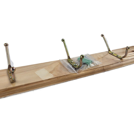 WOODEN 6 HOOKS HANGER